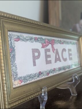 Charles F. Humphrey "Peace" Framed Christmas Art Print Vintage